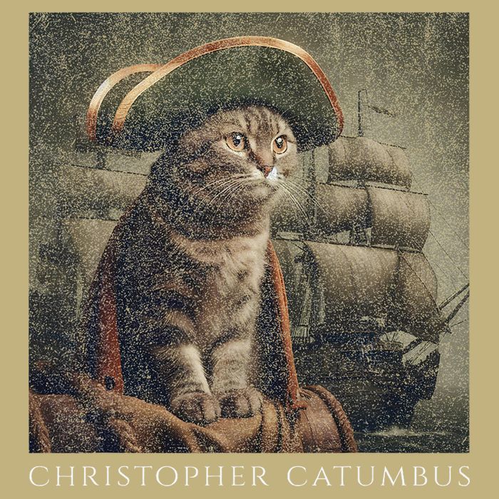 Christopher Catumbus Funny Cat Art History For Cat Lovers Mousepad