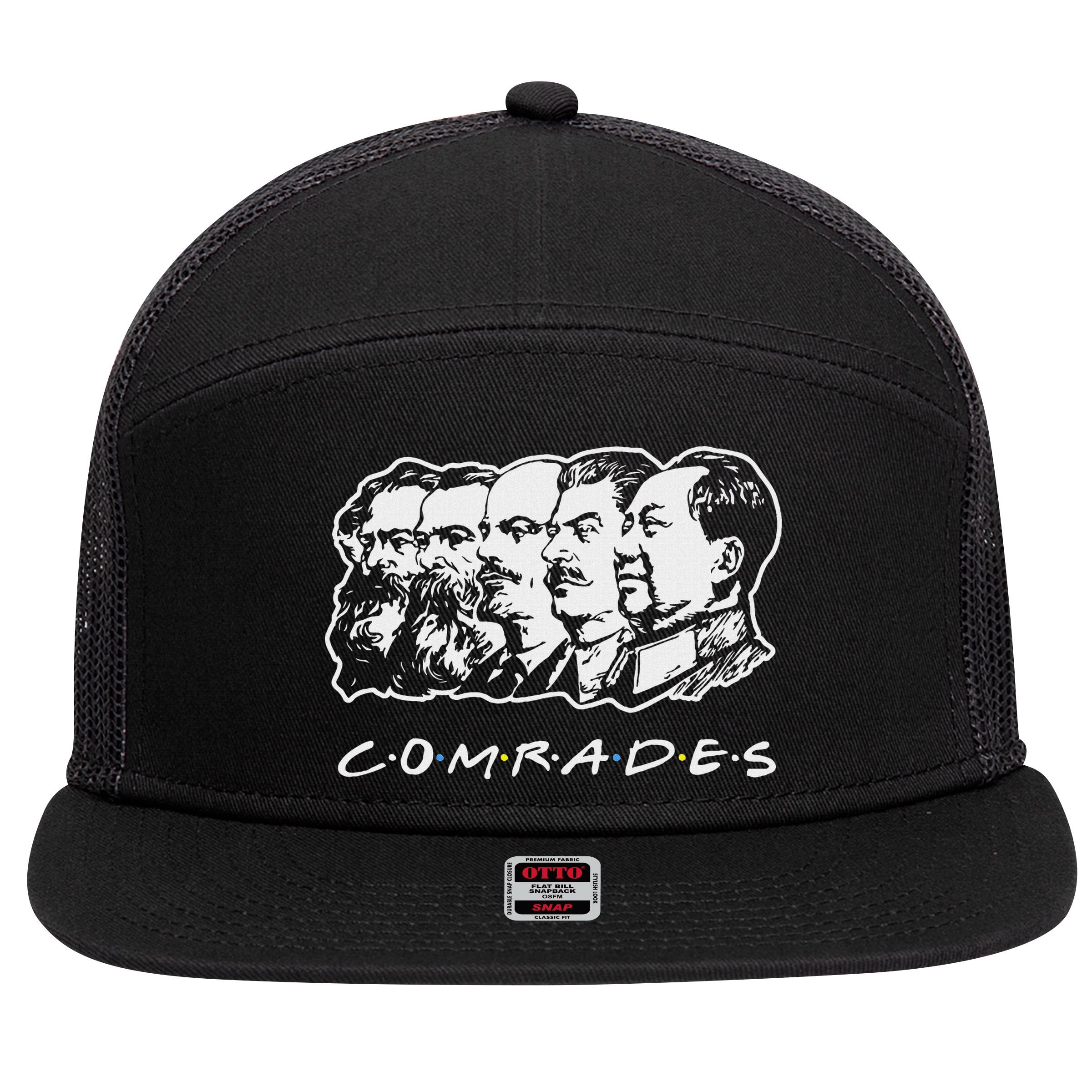 Communist Comrades Friends Communism Party 7 Panel Mesh Trucker Snapback Hat