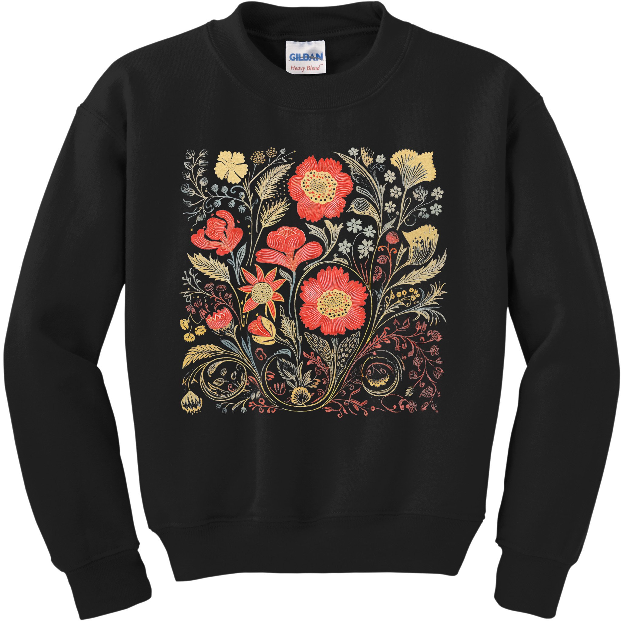 Cute Cottagecore Floral Wildflower Aesthetic Girls Graphic Kids Sweatshirt