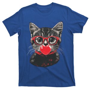 Cute Cat Face Makes Heart Bubble Funny Cat Valentines Day Great Gift T-Shirt