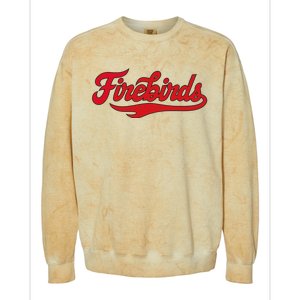 Carthage College Firebirds Classic Athletic Script Throwback Colorblast Crewneck Sweatshirt