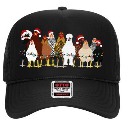 Christmas Chickens Farm Heifer Christmas High Crown Mesh Back Trucker Hat