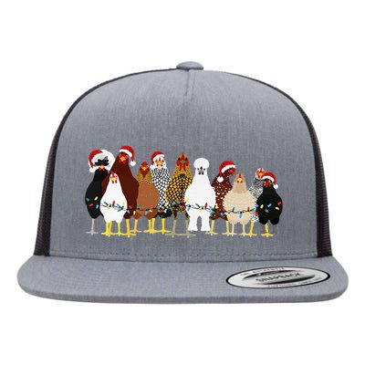 Christmas Chickens Farm Heifer Christmas Flat Bill Trucker Hat