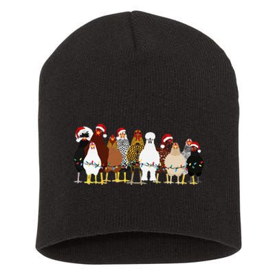 Christmas Chickens Farm Heifer Christmas Short Acrylic Beanie