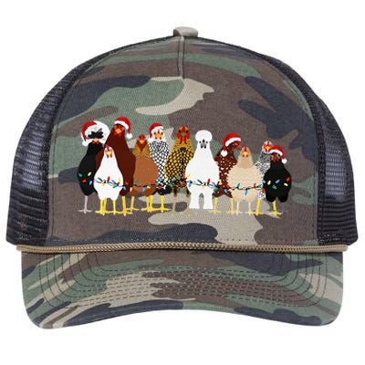 Christmas Chickens Farm Heifer Christmas Retro Rope Trucker Hat Cap