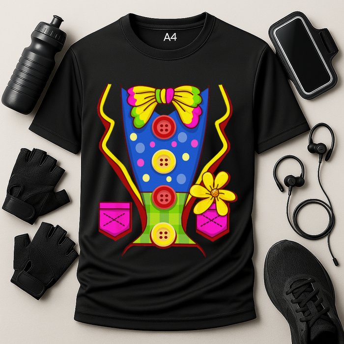 Clown Costume For Funny Funny Halloween Outfit Circus Cooling Performance Crew T-Shirt