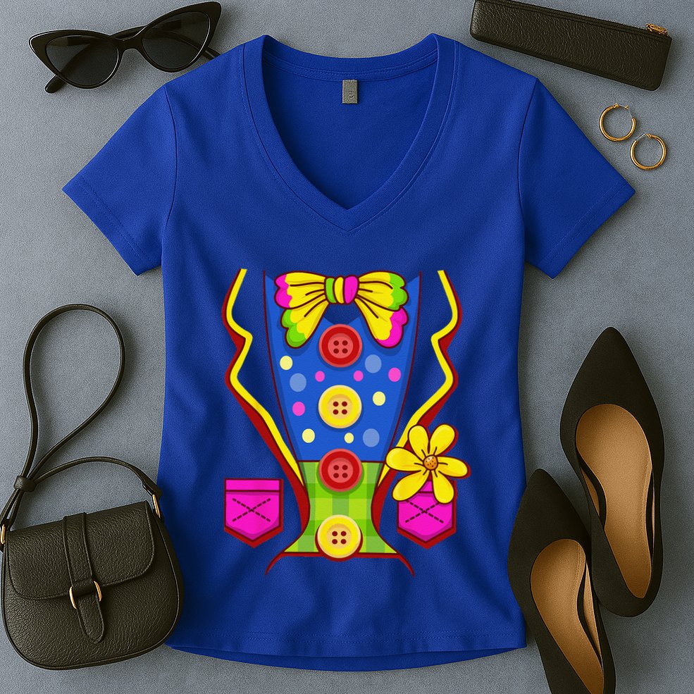 Clown Costume For Funny Funny Halloween Outfit Circus Women's V-Neck T-Shirt