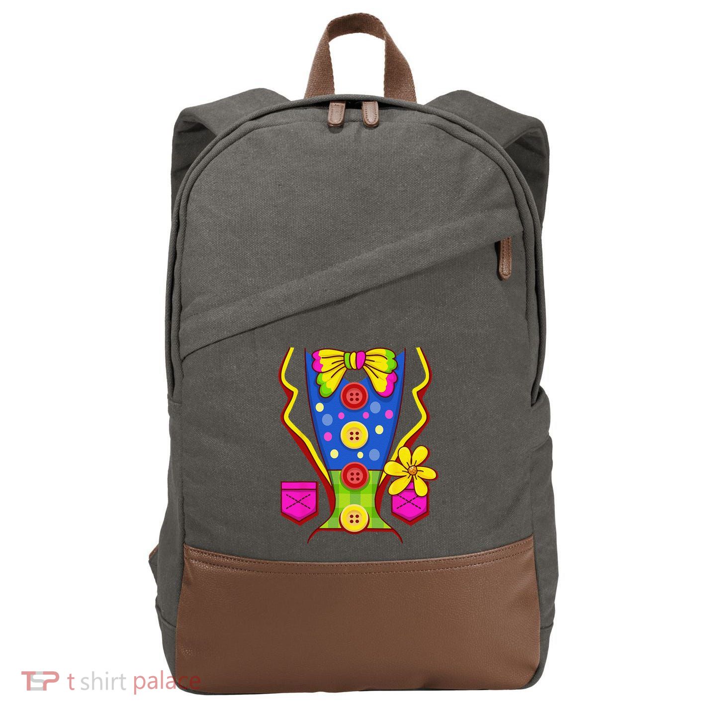 Clown Costume For Funny Funny Halloween Outfit Circus Cotton Canvas Backpack