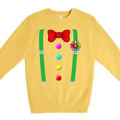 Clown Costume Funny Circus Halloween Costumes Premium Crewneck Sweatshirt