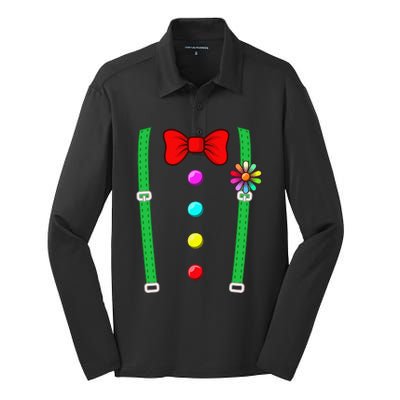 Clown Costume Funny Circus Halloween Costumes Silk Touch Performance Long Sleeve Polo