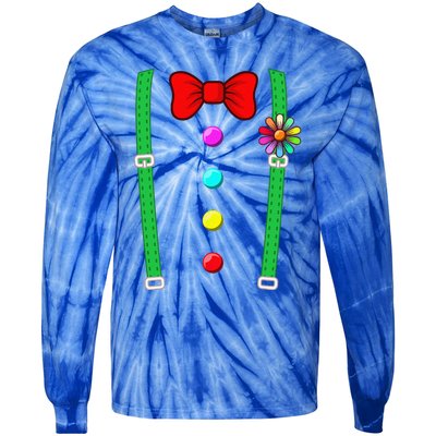 Clown Costume Funny Circus Halloween Costumes Tie-Dye Long Sleeve Shirt