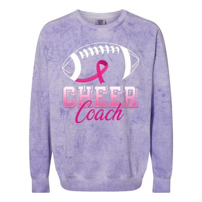 Cheer Coach Football Breast Cancer Awareness Colorblast Crewneck Sweatshirt