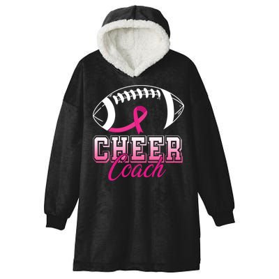 Cheer Coach Football Breast Cancer Awareness Hooded Wearable Blanket