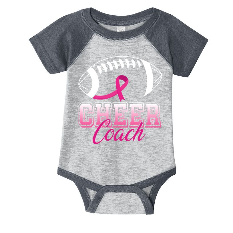 Cheer Coach Football Breast Cancer Awareness Infant Baby Jersey Bodysuit