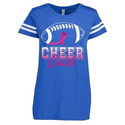 Cheer Coach Football Breast Cancer Awareness Enza Ladies Jersey Football T-Shirt