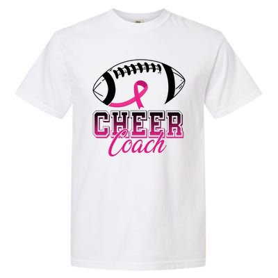 Cheer Coach Football Breast Cancer Awareness Garment-Dyed Heavyweight T-Shirt