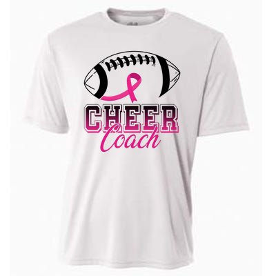 Cheer Coach Football Breast Cancer Awareness Cooling Performance Crew T-Shirt