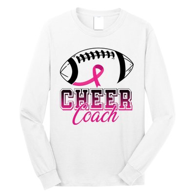 Cheer Coach Football Breast Cancer Awareness Long Sleeve Shirt