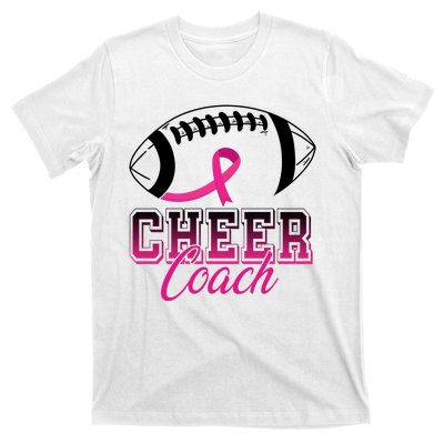 Cheer Coach Football Breast Cancer Awareness T-Shirt