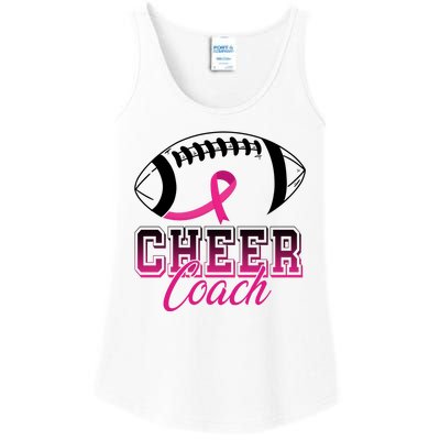 Cheer Coach Football Breast Cancer Awareness Ladies Essential Tank