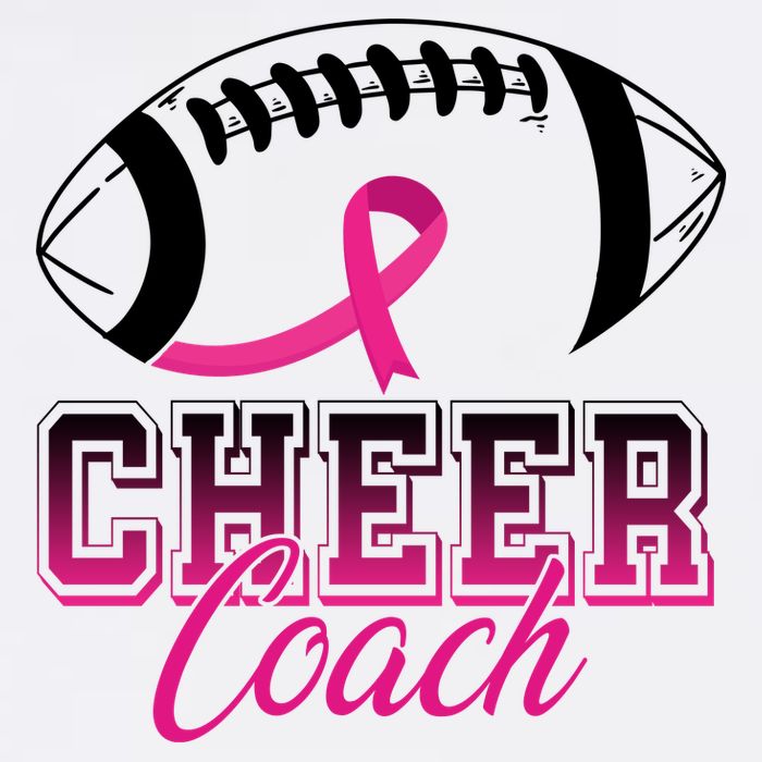 Cheer Coach Football Breast Cancer Awareness Flat Bill Trucker Hat