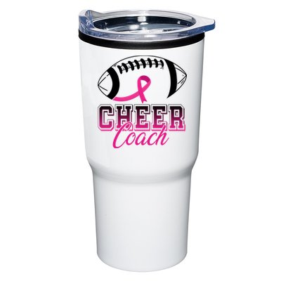 Cheer Coach Football Breast Cancer Awareness Tumbler