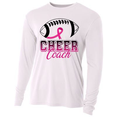 Cheer Coach Football Breast Cancer Awareness Cooling Performance Long Sleeve Crew