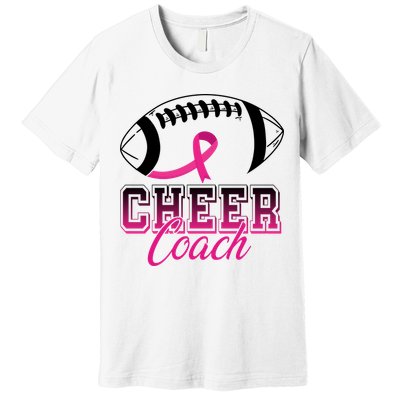 Cheer Coach Football Breast Cancer Awareness Premium T-Shirt