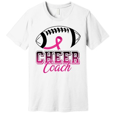 Cheer Coach Football Breast Cancer Awareness Premium T-Shirt