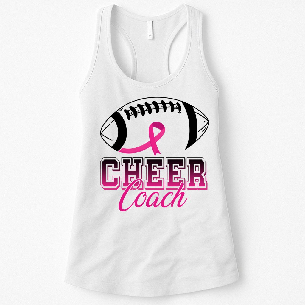 Cheer Coach Football Breast Cancer Awareness Womens Tank Top