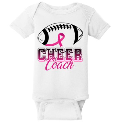 Cheer Coach Football Breast Cancer Awareness Baby Bodysuit