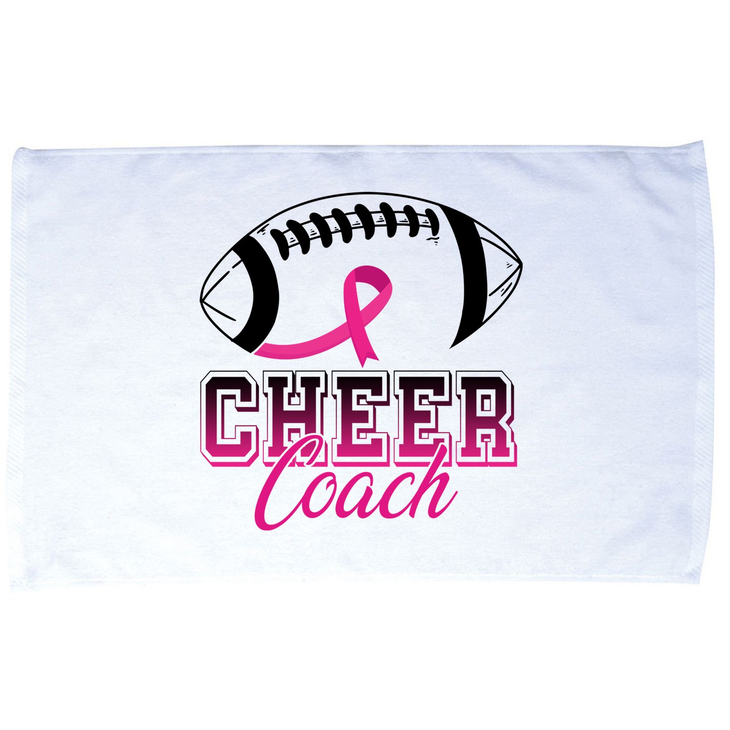 Cheer Coach Football Breast Cancer Awareness Microfiber Hand Towel