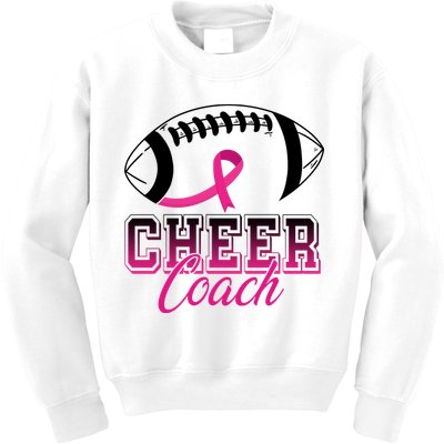 Cheer Coach Football Breast Cancer Awareness Kids Sweatshirt