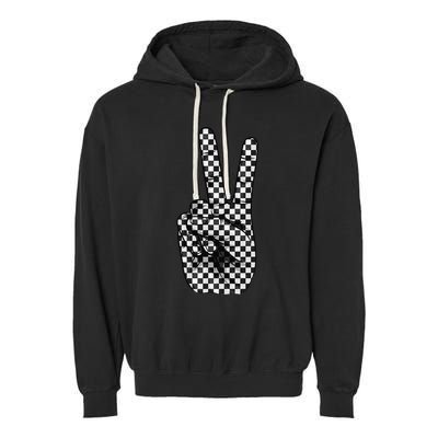 Cool Checkered For Wo Checker Pattern Checkerboard Garment-Dyed Fleece Hoodie