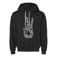 Cool Checkered For Wo Checker Pattern Checkerboard Garment-Dyed Fleece Hoodie