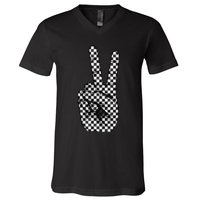 Cool Checkered For Wo Checker Pattern Checkerboard V-Neck T-Shirt