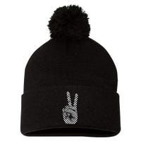 Cool Checkered For Wo Checker Pattern Checkerboard Pom Pom 12in Knit Beanie
