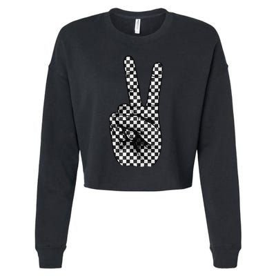 Cool Checkered For Wo Checker Pattern Checkerboard Cropped Pullover Crew
