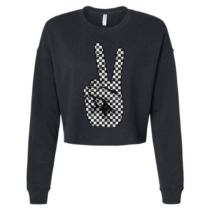 Cool Checkered For Wo Checker Pattern Checkerboard Cropped Pullover Crew