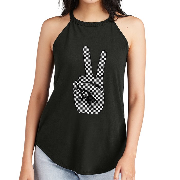 Cool Checkered For Wo Checker Pattern Checkerboard Women's Perfect Tri Rocker Tank