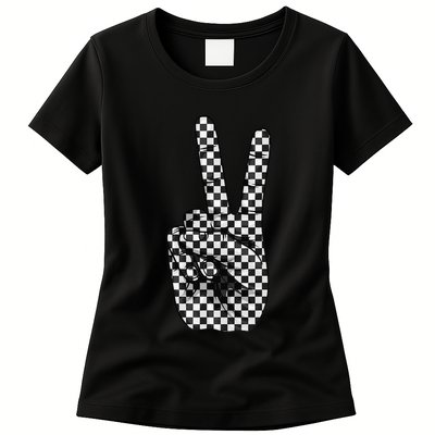 Cool Checkered For Wo Checker Pattern Checkerboard Womens T-Shirt