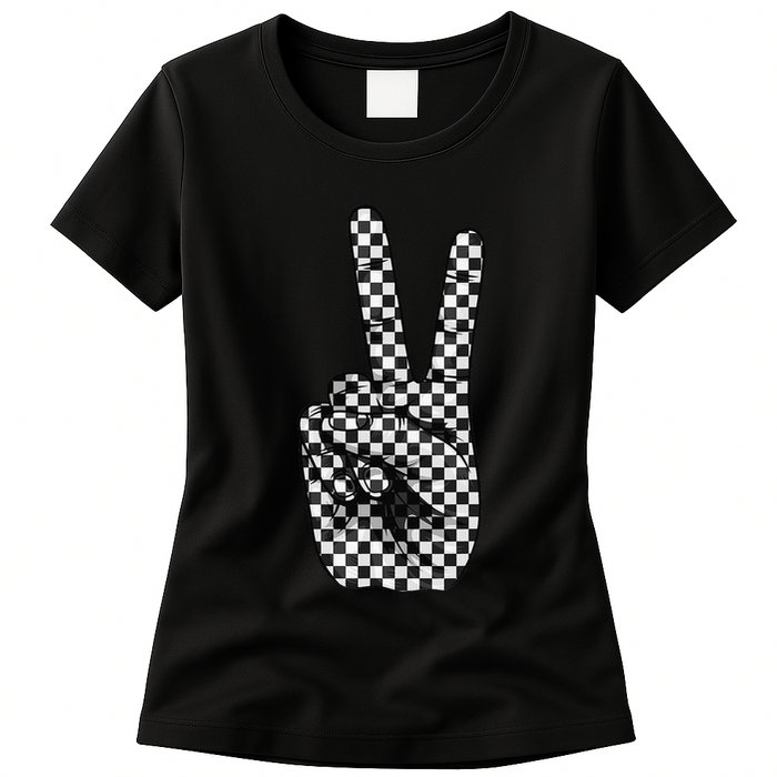 Cool Checkered For Wo Checker Pattern Checkerboard Womens T-Shirt