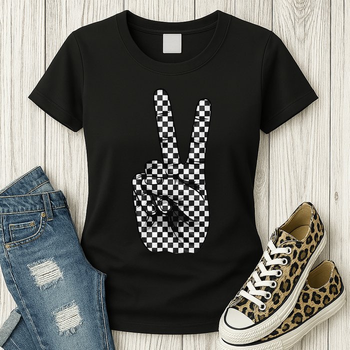 Cool Checkered For Wo Checker Pattern Checkerboard Womens T-Shirt