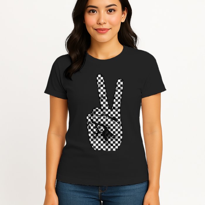 Cool Checkered For Wo Checker Pattern Checkerboard Womens T-Shirt