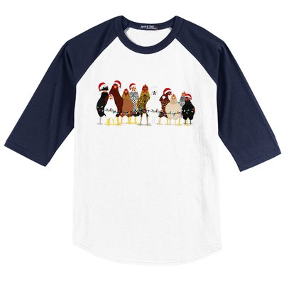 Christmas Chickens Farm Heifer Christmas  Baseball Sleeve Shirt