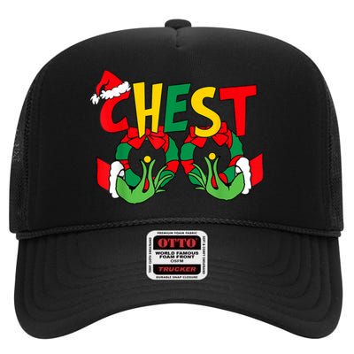 Chestnuts Christmas Family Matching Couples Chest Nuts Xmas High Crown Mesh Back Trucker Hat