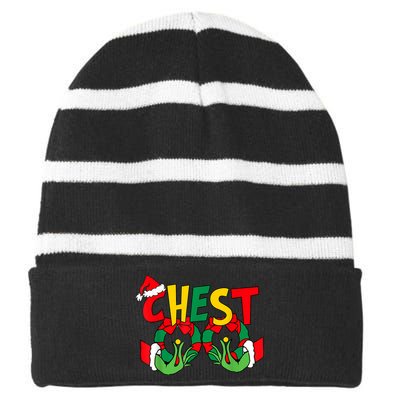 Chestnuts Christmas Family Matching Couples Chest Nuts Xmas Striped Beanie with Solid Band