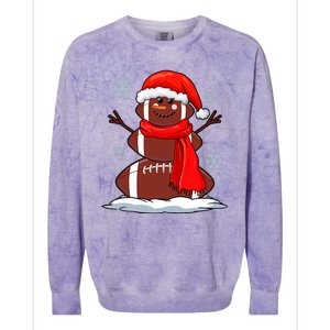 Cool Christmas Football Snowman Sports Fan Colorblast Crewneck Sweatshirt