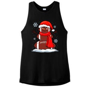 Cool Christmas Football Snowman Sports Fan Ladies PosiCharge Tri-Blend Wicking Tank