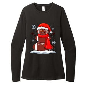 Cool Christmas Football Snowman Sports Fan Womens CVC Long Sleeve Shirt